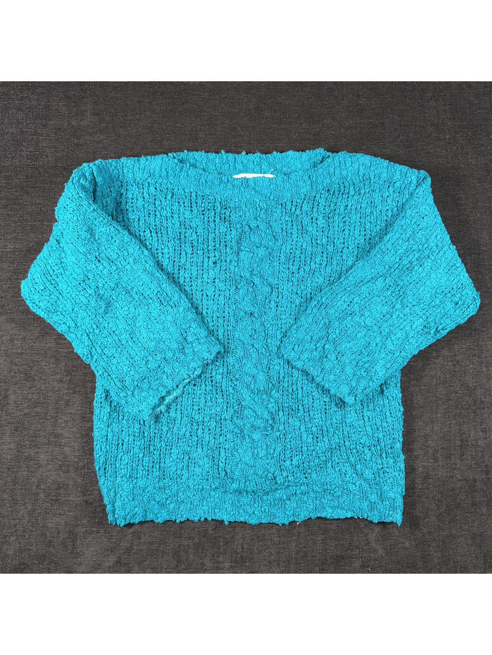 Karen Scott Turquoise Textured Knit Pullover Sweater